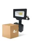 Fordelspakning 4x Noxion LED Flomlys Beamy G3 10W 1100lm 100D - 840 Kald Hvit | IP44 - Bevegelses- og Lyssensor - Symmetrisk