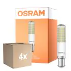 Fordelspakning 4x Osram Special T Slim LED B15d Klar 8W 1055lm - 827 Ekstra Varm Hvit | Dimbar - Erstatter 75W