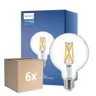 Fordelspakning 6x Philips MASTER Value LED Globe E27 93mm Filament Klar 5.9W 806lm - 922-927 Ekstra Varm Hvit | Beste Fargegjengivelse - Dimbar - Erstatter 60W