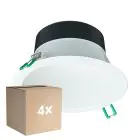 Fordelspakning 4x Philips LED Downlight Coreline DN142B Aluminium Hvit 9.8W 1200lm 60D - 840 Kald Hvit | Utskjæring 155mm - IP20 - Hvit Reflektor