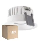 Fordelspakning 10x Ledvance LED spot Fix Aluminium Hvit 8W 680lm 36D - 930 varm hvit | Utskjæring 68mm - IP44 - beste fargegjengivelse - dimbar