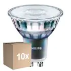 Fordelspakning 10x Philips MASTER LED Spot ExpertColor GU10 PAR16 5.5W 400lm 25D - 940 kald hvit | beste fargegjengivelse - dimbar - erstatter 50W