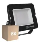 Fordelspakning 8x Ledvance LED flomlys Kompakt svart 50W 5000lm 100D - 840 kald hvit | IP65 - symmetrisk 