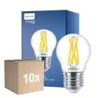 Fordelspakning 10x Philips MASTER LED E27 Ball Filament Klar 3.5W 470lm - 922-927 Dim To Warm | Beste Fargegjengivelse - Dimbar - Erstatter 40W