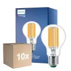 Fordelspakning 10x Philips MASTER LED Pære Ultra Efficient E27 Pære klar 7.3W 1535lm - 830 varm hvit | erstatter 100W