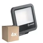 Fordelspakning 4x Ledvance LED Flomlys Aluminium Svart 69W 9150lm 100D - 830 Varm Hvit | IP66 - Symmetrisk
