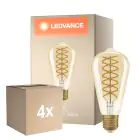Fordelspakning 4x Osram Vintage 1906 LED E27 Edison Filament Gull 8.8W 806lm - 824 Ekstra Varm Hvit | Dimbar - Erstatter 60W