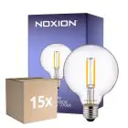 Fordelspakning 15x Noxion Lucent LED E27 Globe Filament Klar 7W 806lm - 827 Varm Hvit | Erstatter 60W