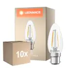 Fordelspakning 10x Ledvance Classic LED B22 Mignon Filament Klar 1.8W 250lm - 827 Ekstra Varm Hvit | Erstatter 25W