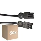 Fordelspakning 50x Noxion GST - Kompatibel Forlengelseskabel Svart - Male + Female - 1m - 3 pole 1,5mm2