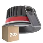 Fordelspakning 20x Ledvance LED spot Fire Rated Aluminium svart 8W 680lm 36D - 930 varm hvit | Utskjæring 68mm - IP65 - beste fargegjengivelse - dimbar
