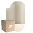 Fordelspakning 6x Nordlux Heka Veggbelysning Aluminium Sanded |IP54 - Egnet for E27