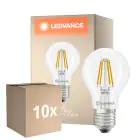 Fordelspakning 10x Ledvance Classic LED E27 Pære Filament Klar 3.4W 470lm - 827 Ekstra Varm Hvit | Dimbar - Erstatter 40W