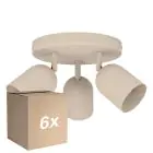 Fordelspakning 6x Eglo Tak Spot Tilston Stål Sandete | Egnet for 3x E14