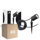 Fordelspakning 6x D'Lite Pigg Lys Fuse Strømkabel Svart | IP65 - Egnet for 1x GU10 | incl. cable 2 Meter