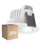 Fordelspakning 20x Ledvance LED spot Adjust Aluminium Hvit 8W 640lm 36D - 927 ekstra varm hvit | Utskjæring 68mm - IP20 - beste fargegjengivelse - dimbar