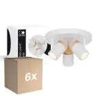 Fordelspakning 6x D'Lite Taklampe Beitem Matt Hvit FSC Tre | Egnet Til 3x GU10