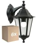 Fordelspakning 6x Nordlux Cardiff Down Veggbelysning Aluminium Svart | Egnet for 1x E27