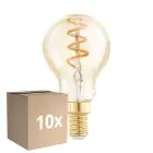 Fordelspakning 10x Eglo LED Ball E14 Filament Rav 4W 145lm - 820 Ekstra Varm Hvit | Dimbar - Erstatter 15W