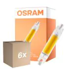 Fordelspakning 6x Osram LED Slim Line R7S LED R7S 78mm Klar 4.5W 470lm - 840 Kald Hvit | Erstatter 40W