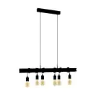 Eglo Pendel Lampe Townshend 6 Stål Svart | IP20 - Egnet for 6x E27 