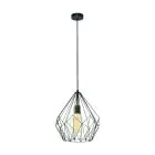 Eglo Pendel Lampe Carlton Stål Svart | IP20 - Egnet for 1x E27 