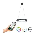 Eglo Pendel Lampe Marghera-Z Stål Svart 27.5W 3150lm - 827-865 Innstillbar Hvit + RGB | IP20 - Zigbee Dimbar