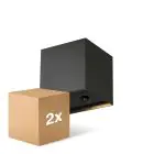 Fordelspakning 2x D'Lite Veggbelysning Elingen Aluminium Svart Up & Down 2.9W 170lm - 830 Varm Hvit | IP65 - Batteridrevet - Lyssensor