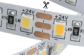 Sakssymbol på LED-stripe